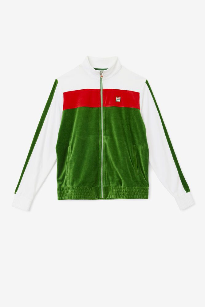 Fila Jacket Mens Green - Brice Velour - Philippines 8410379-YB